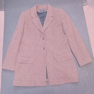 Liz Claiborne Collection Women's Blazer - Brown Textured Multi Wool Blend Sz 14